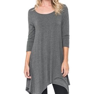 Caralase heather gray tunic top
